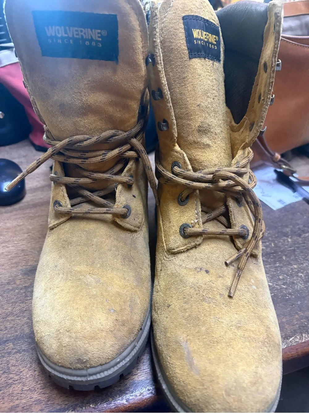 Wolverine Tan Suede Lace-Up Boots